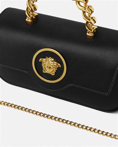 La Medusa Satin Mini Bag Black,Gold 